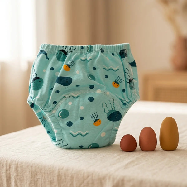 Culotte d'apprentissage lavable motif animaux marins