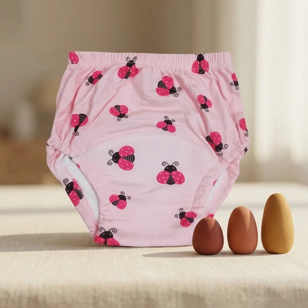 Culotte d'apprentissage lavable motif coccinelles