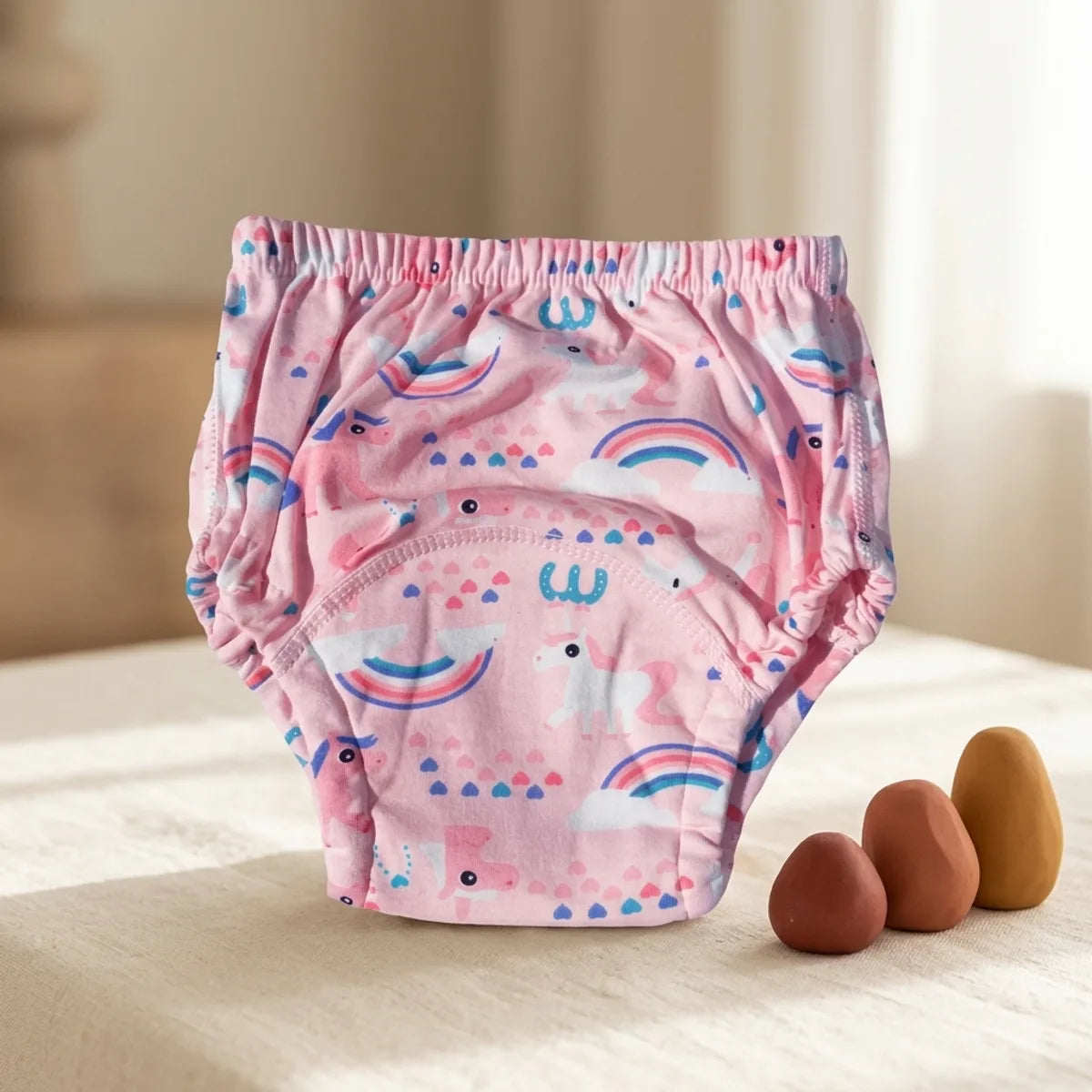 Culotte d'apprentissage lavable motif licornes